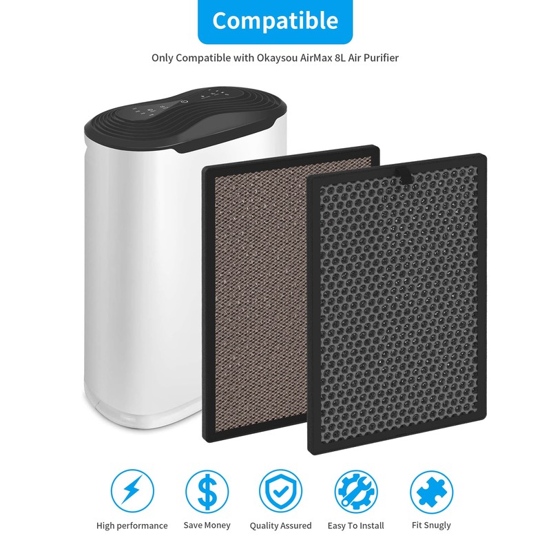 2 Packs Carbon Filters Compatible with Okaysou Airmax 8L Air