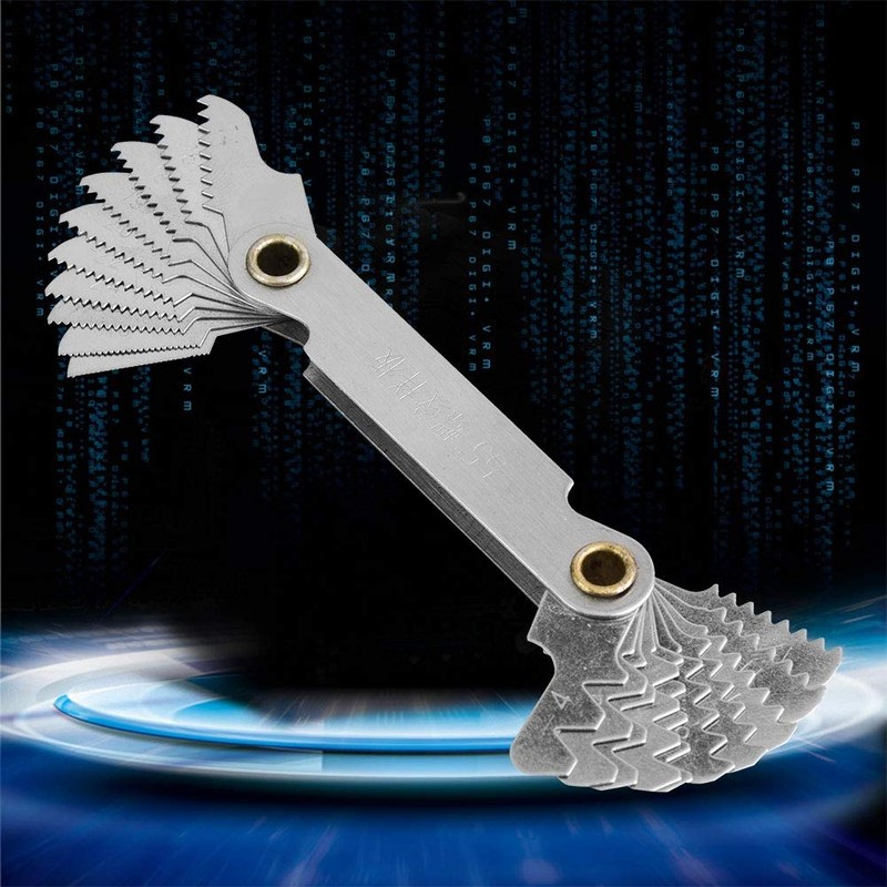 Imperial 55° Thread Gauge Stainless Steel Thread Pitch Gauge Screw