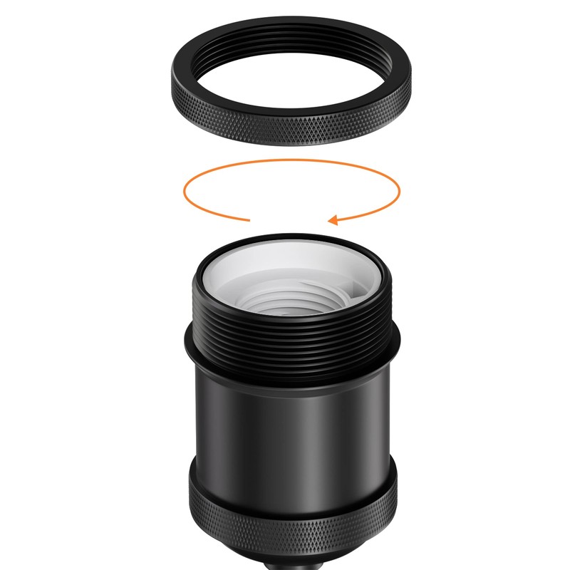 ledscom.de Retro Table Lamp, Switch, Black, 1x E27 Max. 60