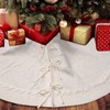 36 inch White Knitted Christmas Tree Skirt: Small Thick Cable