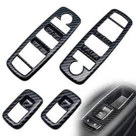 SYudwen Window Lift Trim Switch Panel Cover, Compatible with D0dge Charger 2011-2023, Chrysler 300 2015-2023 (A Set of Carbon Fiber)