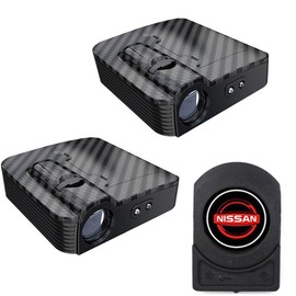 Yaoperfor Set of 2 Car Courtesy Lamp Automotive Universal Welcome Light Clear Projection LED Logo Projection Compatible with X-Trail/GT-R/NV200/Fuga/Elgrand E52/Serena/Note E12 E13/Kicks/Skyline V37