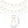 2Strings 16Pcs Ivory White Bow Garland Banner Pre-Strung Satin Ribbon