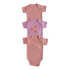 HAFY BABY Bodysuit Short Sleeve One-piece Suit Newborn Jumpsuit Infant Vest for Baby Boys and Girls 3-6 Months, Pack of 3, Color 1