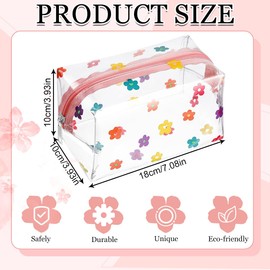 3 Pieces Transparent Waterproof Makeup Bag, PVC Transparent Makeup Bag with Zipper Pen Bag, Suitable for Student, Teacher, Office, School