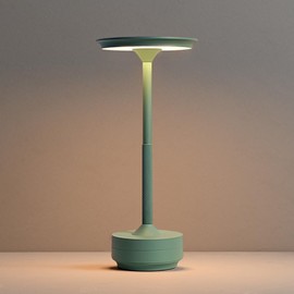 LED Cordless Table Lamps, Portable Rechargeable 5000mAh Outdoor Lighting, 3 Color Stepless Dimming Battery Powered Bedside Table Lamp,wireless Lamp For Bedroom/Living room/Camping/patio(Green)