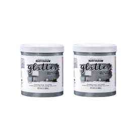 Rust-Oleum 360219-2PK Glitter Interior Wall Paint, 28 oz, Sterling Silver, 2 Pack