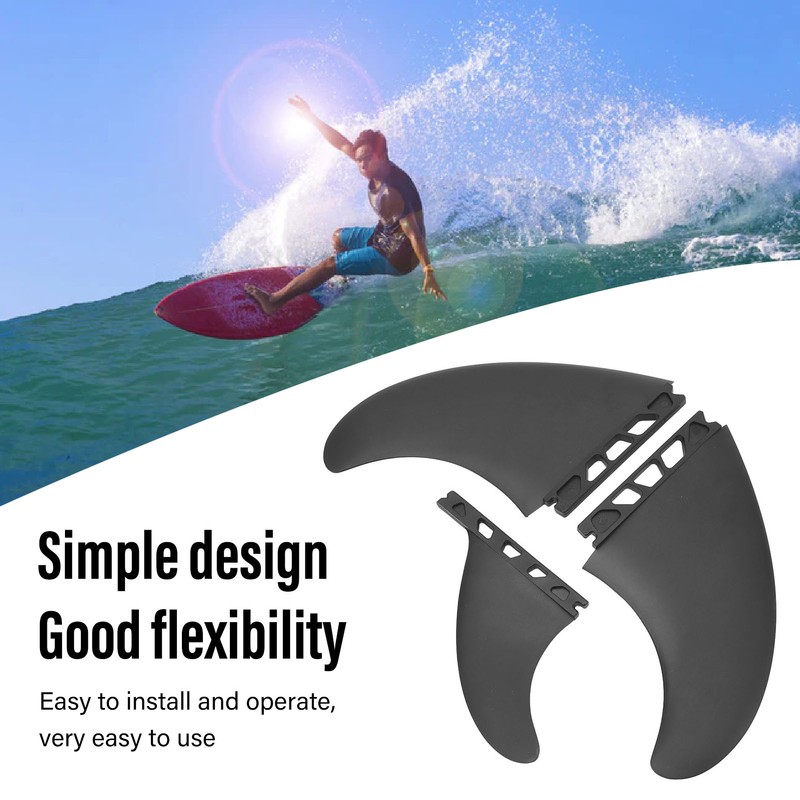 3PCS Surf Fin Set Flexible Stable Lightweight Durable PVC Surfboard
