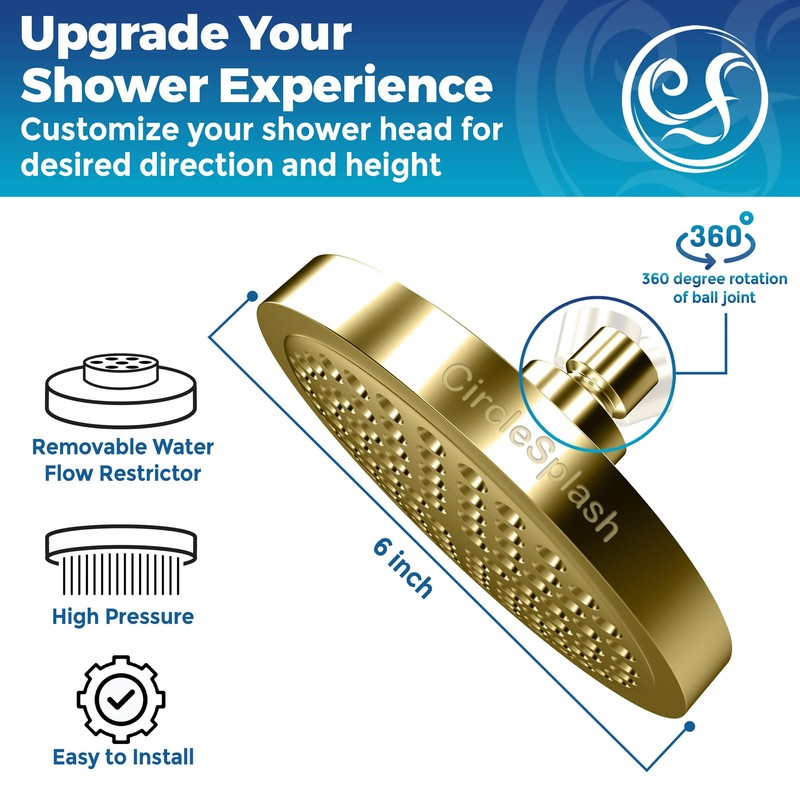 High Pressure Shower Head - Anti-Clogging Silicone Nozzles - 2.5