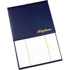Esposti Address & Telephone Index | Vinyl Grained Cover & Hanging Hook | Blue | Size 150 x 230mm