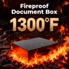 Fireproof Document Box, Fire Resistant Safe Box with Key Lock