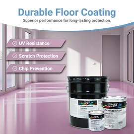 RUST BULLET DuraGrade Concrete - Lilac - 1 Quart - High-Performance, Easy-To-Apply Concrete Paint for Garages, Basements, Porches & Patios, No Etching Needed