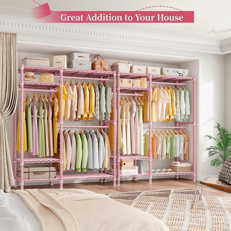 Raybee Clothes Rack Loads 780LBS, Clothes Rack for Hanging Clothes,