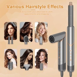 AVENHO 8 in 1 Negative Ionic Foldable Wrap Air Hair Styler Set, 110000 RPM High-Speed Hot Hair Dryer Brush Set for Curl, Fast Dry, Straightening - Versatile Hair Styling Tool with Multiple Attachments