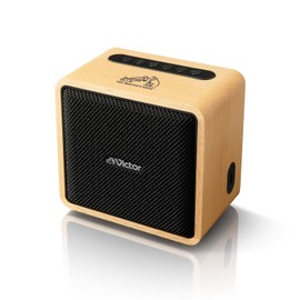 JVCKENWOOD Victor SP-WM01BT Mini Bluetooth Speaker with Up to 12 Hours of Playtime, Stereo Pairing, Wood Design