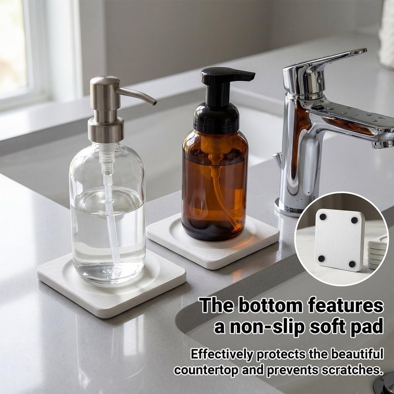 6 PCS Water Absorbing Stone Tray for Sink, 4" X