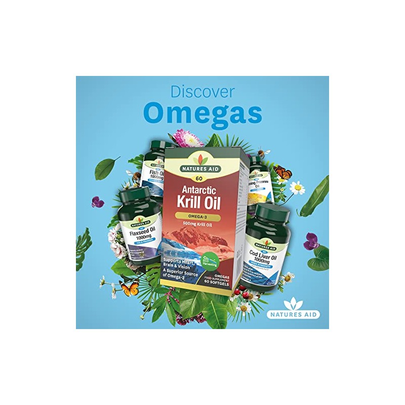 Natures Aid 500mg Krill Oil Capsules - Pack of 60