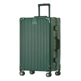 HotWay 24 Inch Checked in Luggage with Aluminum Frame, PC Hard Shell Suitcase with Spinner Wheels and TSA Lock, Large Suitcase for Business Travel, Green
