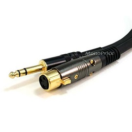 Monoprice 104767 0.45m XLR (3-pin) 6.35mm TRS Negro cable de audio - Cables de audio (XLR (3-pin), Hembra, 6.35mm TRS, Macho, 0.45 m, Negro)