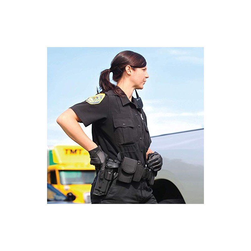 Bianchi 7917 Double Handcuff Pouch, Basketweave Black, Brass Snap