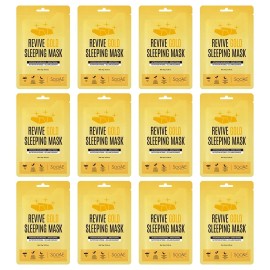 Soo AE Revive Gold Sleeping Mask. 12Pack 12x 0.35 oz.