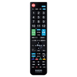 Elecom ERC-BDR02BK-MU Remote Control, Universal Recorder, 4 Manufacturers, Panasonic/Toshiba/Sharp/Sony, TV Compatible, Black