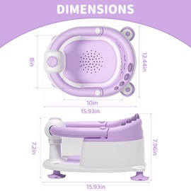 TPN Baby Bath Seat for Babies 6 Months & Up, Non-Slip Toddler Bath Seat with 1 Hooded Towel & 5 PCS Waterproof Emoji Stickers, Portable Infant Bath Seat for Baby(Lavender)
