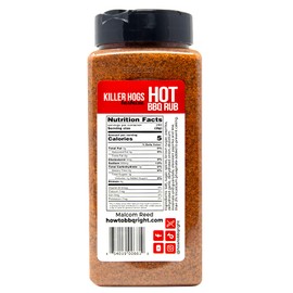 Killer Hogs HOT BBQ Rub | Championship Grill Seasoning for Beef, Steak, Burgers, Pork, and Chicken | 19.8 oz