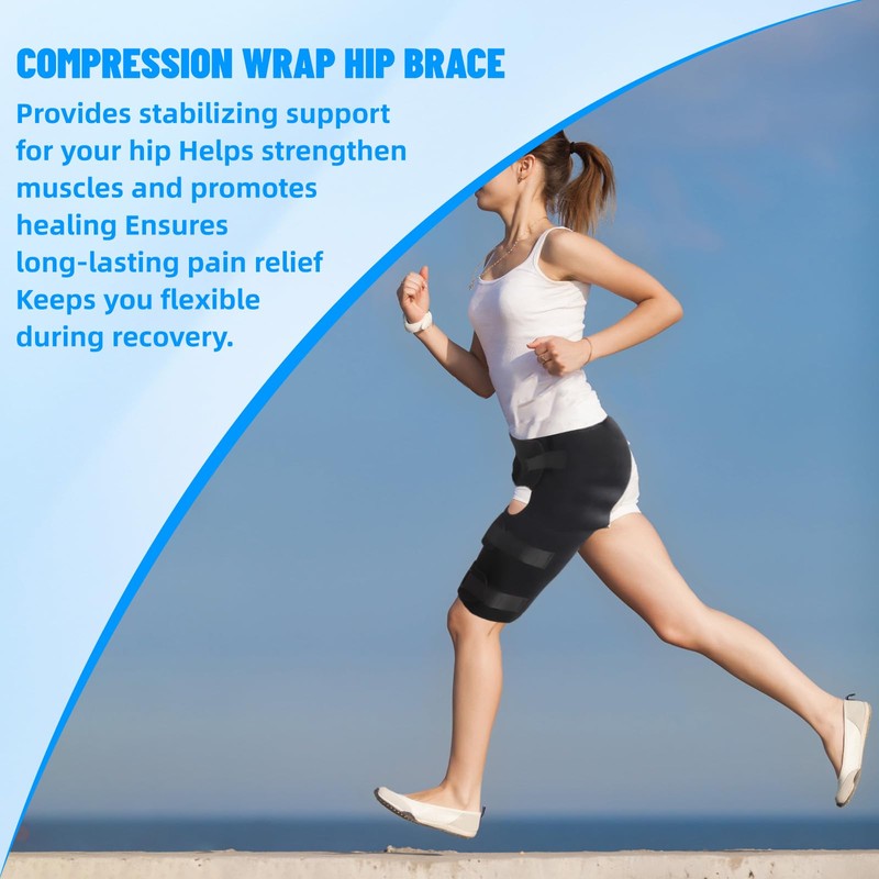 atnayo Hip Support for Women Men, Adjustable Compression Wrap Hip