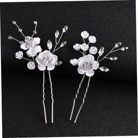 OHPHCALL Chic Wedding Headpiece Pearl Flower Hair Comb u Shape Hairpin Elegant Hair Accessories for Women