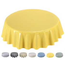 Home Direct Oilcloth Tablecloth Washable Round 140 cm Yellow