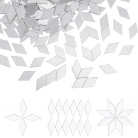 Diamond Shape Mirror Mosaic Tiles Acrylic Mini Mirrors 300 Pcs Mirror Pieces for Crafts Adhesive Small Mirrors Mosaic Tile for Crafts DIY Projects Supplies Home Decoration
