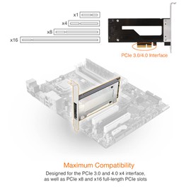 ICY DOCK ToughArmor MB840M2P-B M.2 NVMe SSD to PCIe 3.0/4.0 x4 Removable Tray Adapter Card