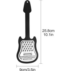 Black Cheese Grater, Stainless Steel Cheese Shredder, Handheld Graters For Kitchen, Food Grater And Shredder Guitar Design, Comfortable Grip Kitchen Food Grater, Fruit Pulp Crusher, Graters