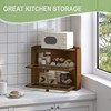 Corner Bread Box for Kitchen Countertop Bamboo Bread Holder Large