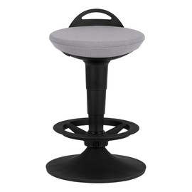 Learniture Adjustable-Height Padded Lab Stool - Light Grey