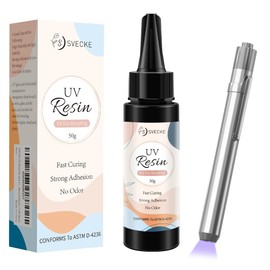 SVECKE UV Resin Kit with Light, 50g UV Glue Kit for Bonding & Jewelry Welding Kit, Quick-Dry Adhesive for Plastic & Mental Repair, Craft Decor