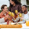 GLAZVIA Amber Wine Glasses Set of 6, 14oz Stemmed Glasses,