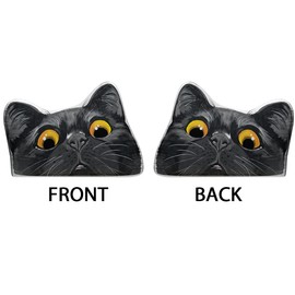 WIRESTER Soft Shaped Velvet Pillow 15.7 inch, Sofa Pillow, Decorative Throw Pillow Cushion for Home Office - Black Bombay Kitten Cat