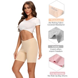 Molasus Womens Boxer Briefs Cotton Boy Shorts Underwear Anti Chafing Bike Short Long Leg Under Shorts Multicolor 4 Pack Size 5