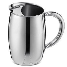 Funnymoom 1 Pcs 2 L Stainless Steel Water Pitchers with Ice Guard Smooth Silver Metal Bell Pitchers Jug Cold Beverages Carafe Serving Tool for Restaurants Home Dishwasher Safe