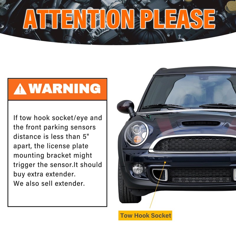 Heavy Duty Front License Plate Frame Compatible with Mini Convertible