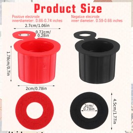 4 PCS Battery Terminal Covers, Top Post Plastic Battery Post Cap, Batterys Terminal Insulating Protector, Red & Black Rubber Insulating Caps with Washers