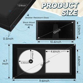 Dunkive 2 Pcs CD Display Frame, 12" x 6.8" Album Cover Art and CDs Display Frame Self Standing with Wall Hanger, Classic Record Album Frames, Imitation Wood Polystyrene CD Cover, Home Decor(White)