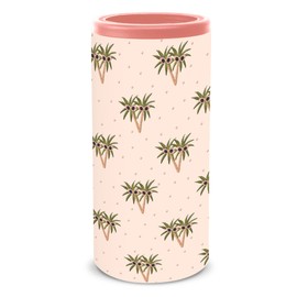 Insulated Stainless Steel Slim-Can Cooler by Studio Oh! - Sunny Palms - 12-Ounce Double-Wall Construction with Full-Color Artwork & Secure Screw-On Lid