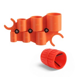 Etersky 1/4''–1'' Depth Gauge and 1/8'' to 1-5/8'' Pipe Deburring Tool Kit, Plumbing Tool Set with Inner-Outer Reamer and Chamfer Tool for PVC, PPR, CPVC, Copper, Brass, Aluminum Tubing, 2 Pack