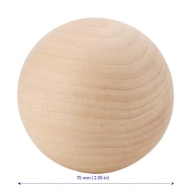 SOUJAP 3 PCS 3 Inch Round Wooden Balls, 7.5cm Natural Unfinished Wood Balls, Wooden Sphere Crafting Ball for Crafts and DIY Projects