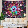 Krelymics Blacklight Mushroom Tapestry UV Eyes Tapestry Colorful Neon Tapestries