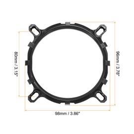 PATIKIL CPU Cooling Bracket Heatsink Bracket Cooling Mounting Sheet Plate Black Round Shape with 8 Screws for 775 1155 1366 CPU PC Heatsink Fan Pack of 2