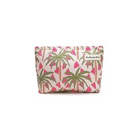 The Summer Swan - Juego de embrague floral grande para el cuidado de la piel, Palmera FL, Bolsa de cosméticos de tela con cierre y forro de lona